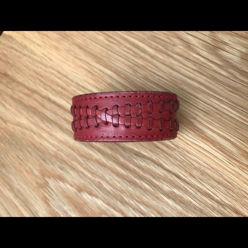 Red faux leather band